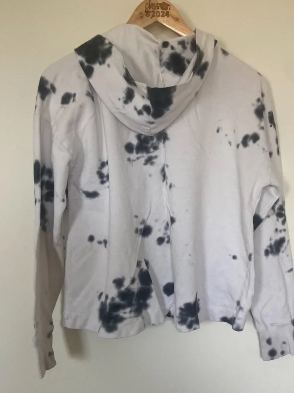 Justice Girls Black White Tie Dye Hoodie Sweatshirt Pullover Size 14